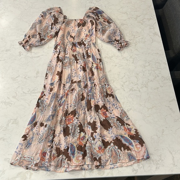 Fate Women's Long Dress - Pink and Brown Floral - Picture 8 of 16